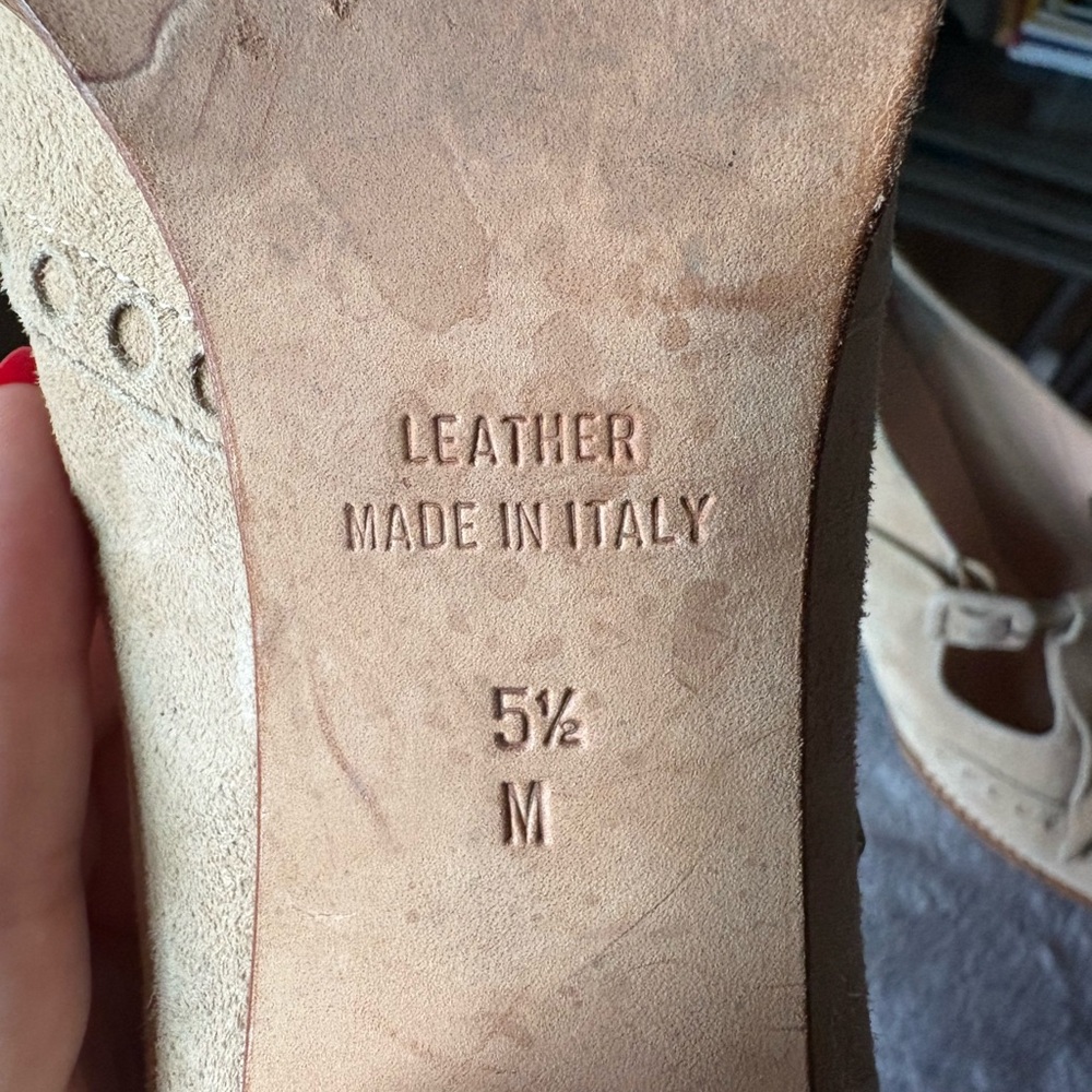 Vintage Anne Klein suede leather brogue loafer heels 5.5 - Picture 13 of 14